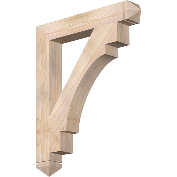 Ekena Millwork Merced Arts & Crafts Smooth Bracket, Douglas Fir, 5 1/2"W x 38"D x 46"H BKT06X38X46MRC03SDF - main